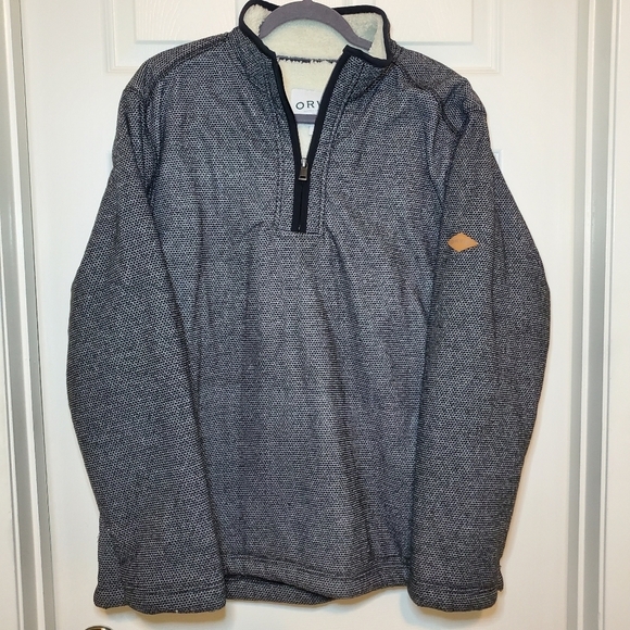Orvis Brighten Men Sherpa Black Pullover Sweater XL - Picture 1 of 11